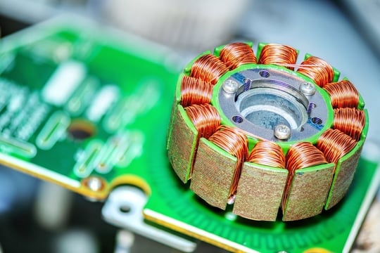 Copper coil of the stator of a brushless motor