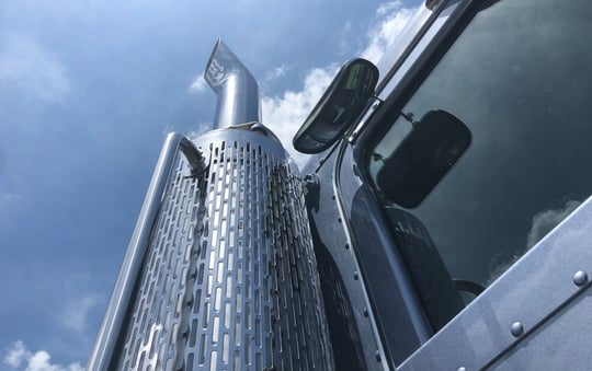 Tractor unit, close-up of a driver's cab