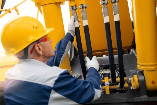 Engineer during the safety inspection