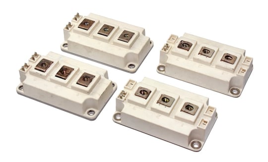 High-performance IGBT transistors on a white background