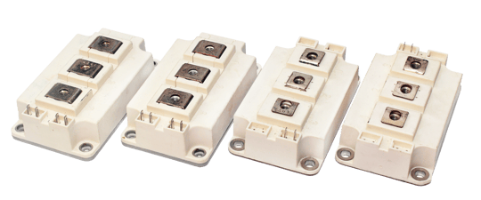 High-performance IGBT transistors side by side cropped
