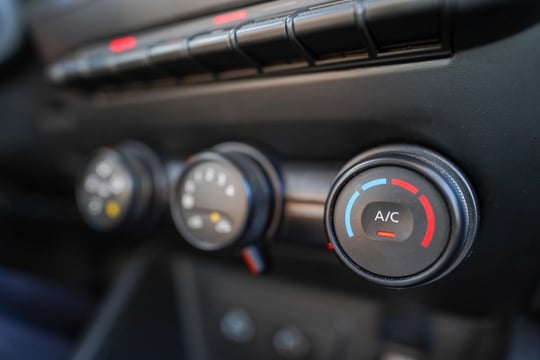A/C control in the car close-up detail