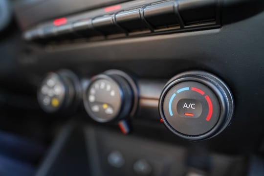 A/C control in the car close-up detail