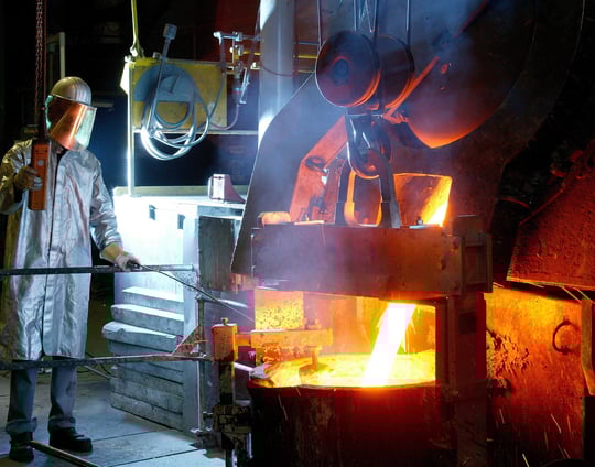 Metal is poured off