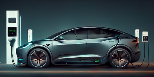schwarzes_Elektroauto_an_Ladesäule